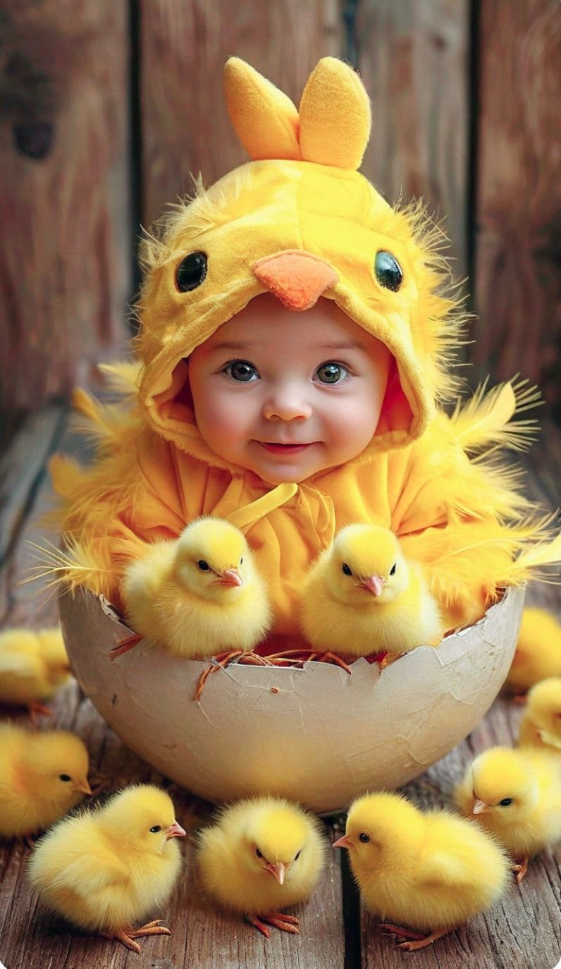 Baby with fall decorations